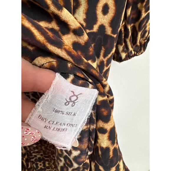 Figue Leopard Animal Print Long Sleeve Maxi Dress Size XL - Picture 4 of 8